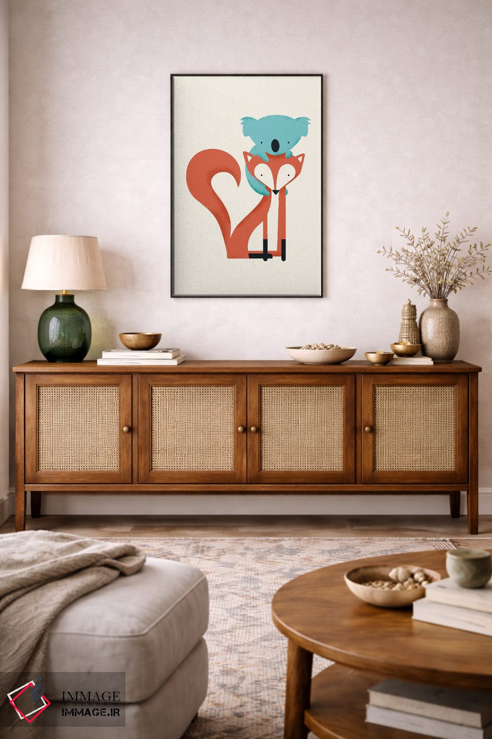 تابلو دکوراتیو روباه و کوالا اثر جی فلک - D2B