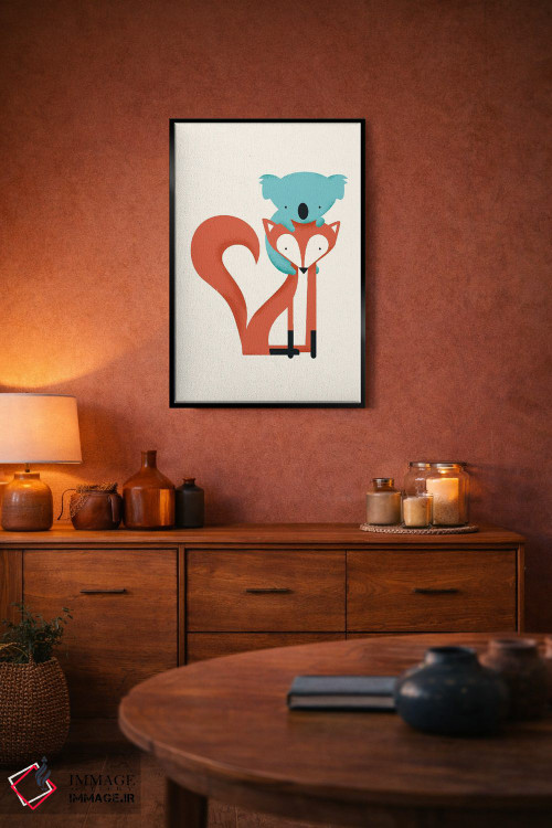 تابلو دکوراتیو روباه و کوالا اثر جی فلک - D4B