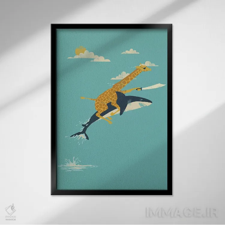 تابلو دکوراتیو رو به جلو! اثر جی فلک - نمای قابدار مشکی