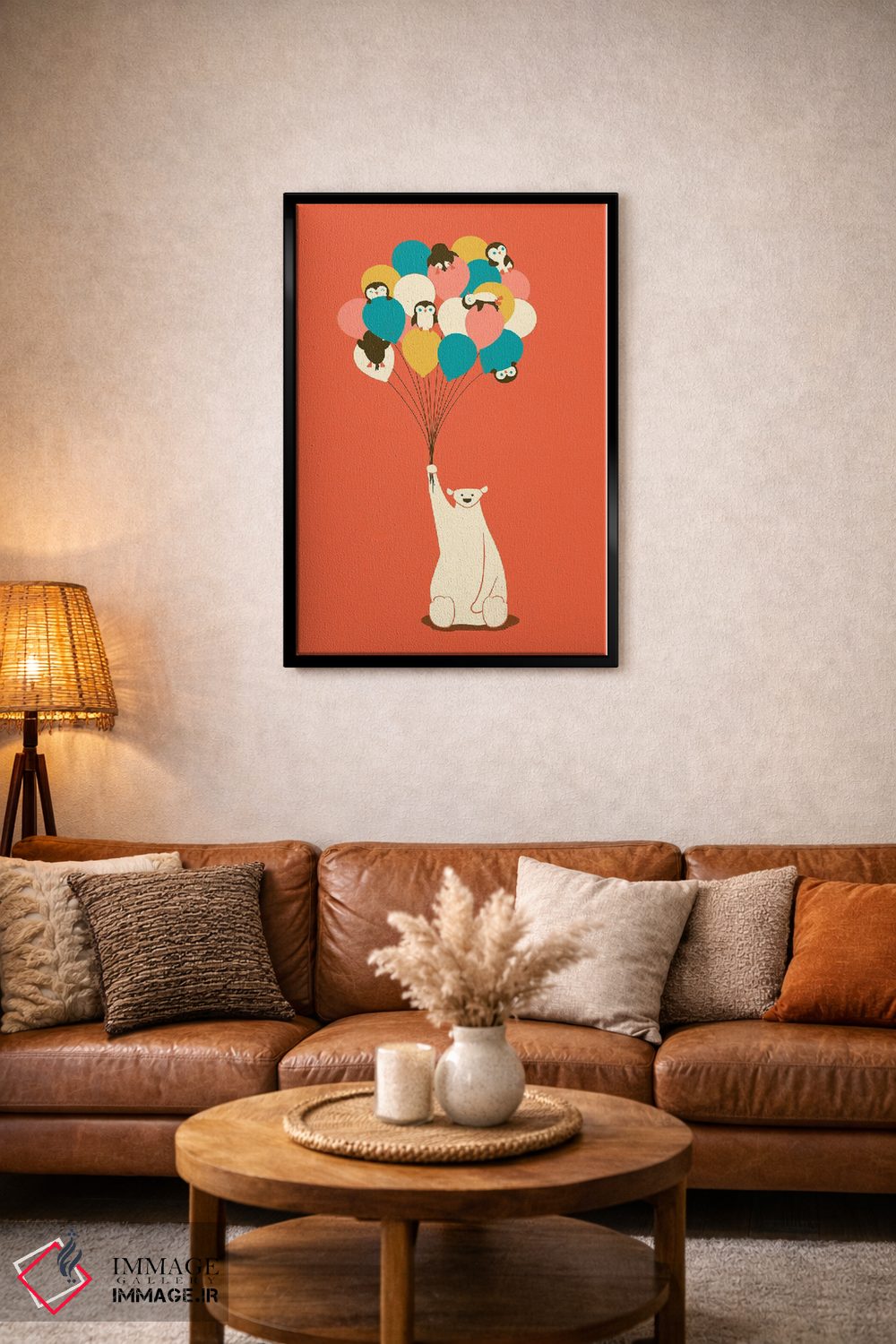 تابلو دکوراتیو دسته گل پنگوینی اثر جی فلک - D4B