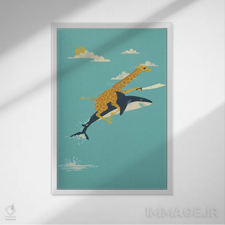 تابلو دکوراتیو رو به جلو! اثر جی فلک - نمای قابدار سفید