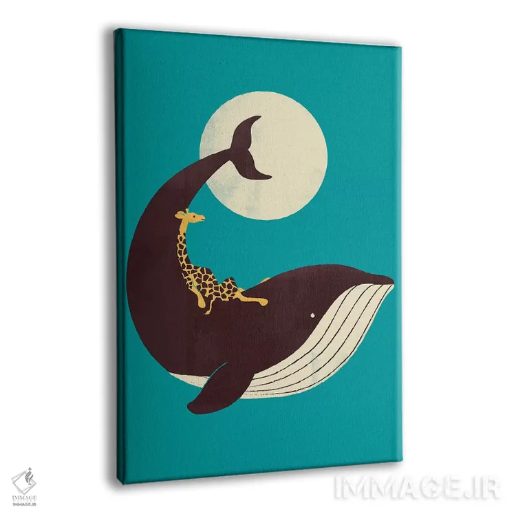 تابلو دکوراتیو زرافه و نهنگ اثر جی فلک - نمای پرسپکتیو محصول