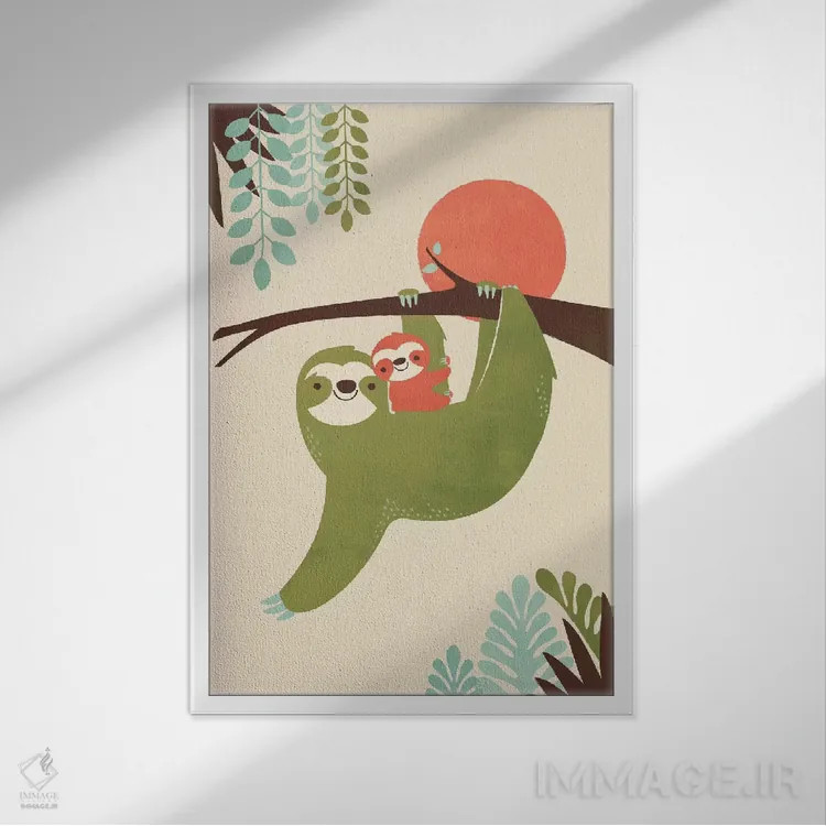 تابلو دکوراتیو مادر تنبل اثر جی فلک - نمای قابدار سفید