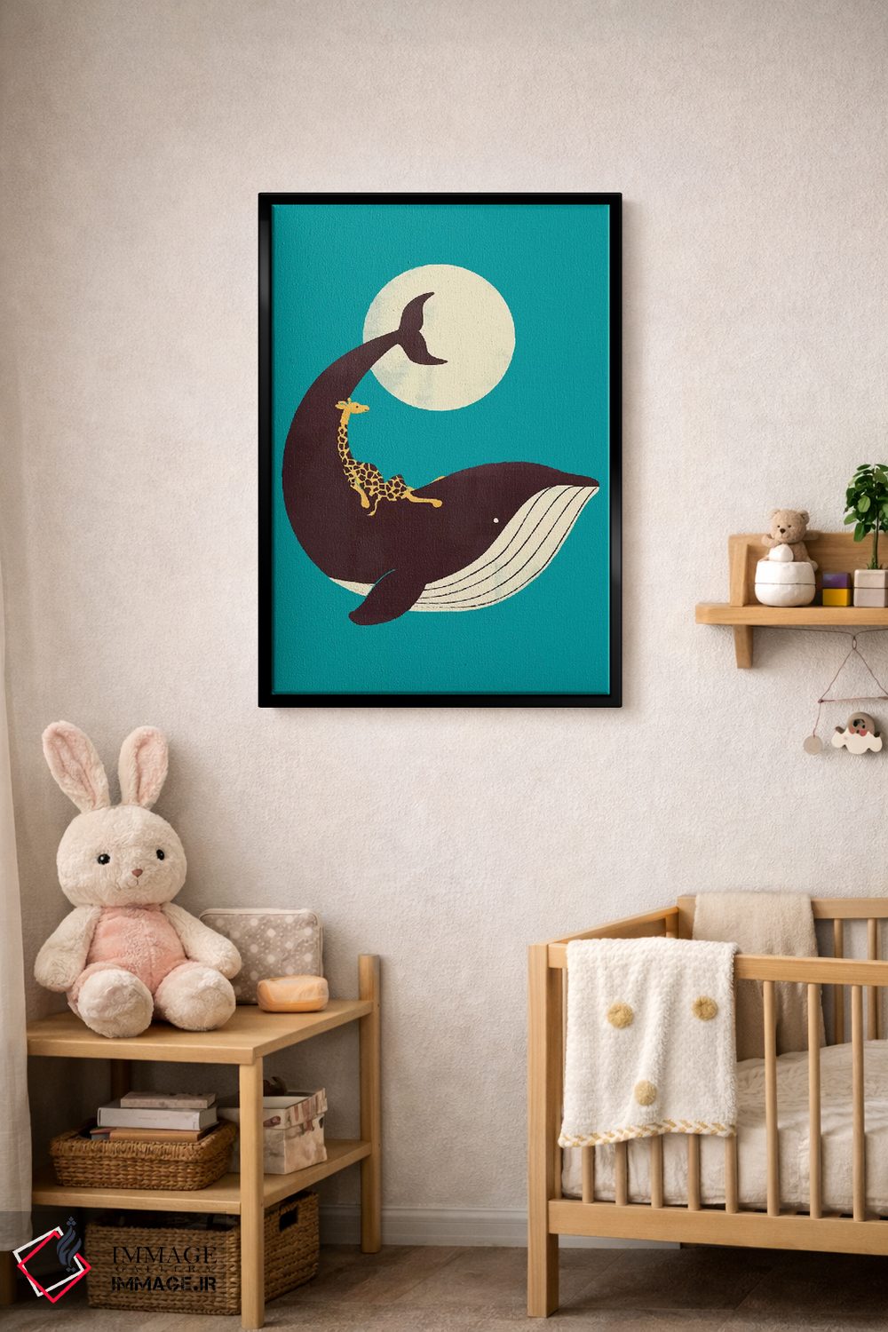 تابلو دکوراتیو زرافه و نهنگ اثر جی فلک - D5B