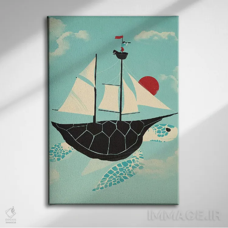 تابلو دکوراتیو شناور اثر جی فلک - نمای روبهرو روی دیوار