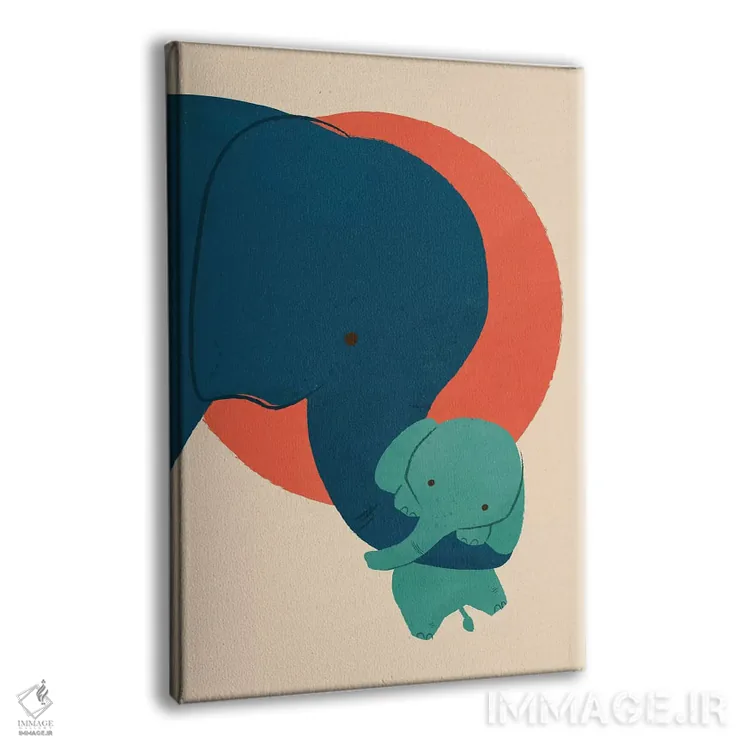 تابلو مدرن فیل بچه اثر جی فلک - نمای پرسپکتیو محصول