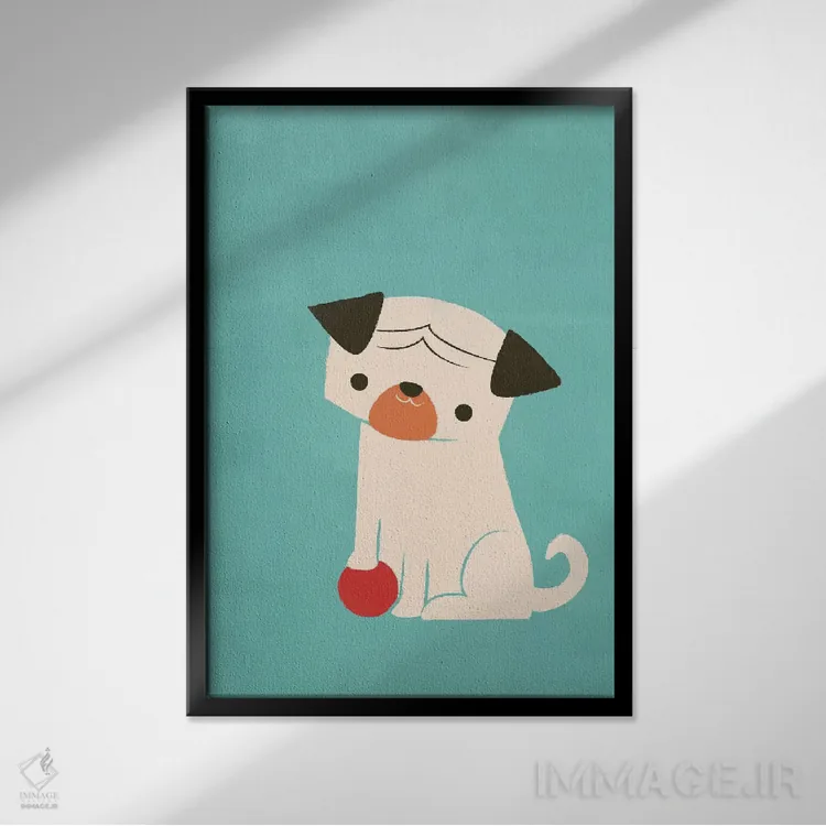 تابلو دکوراتیو توپ قرمز من اثر جی فلک - نمای قابدار مشکی