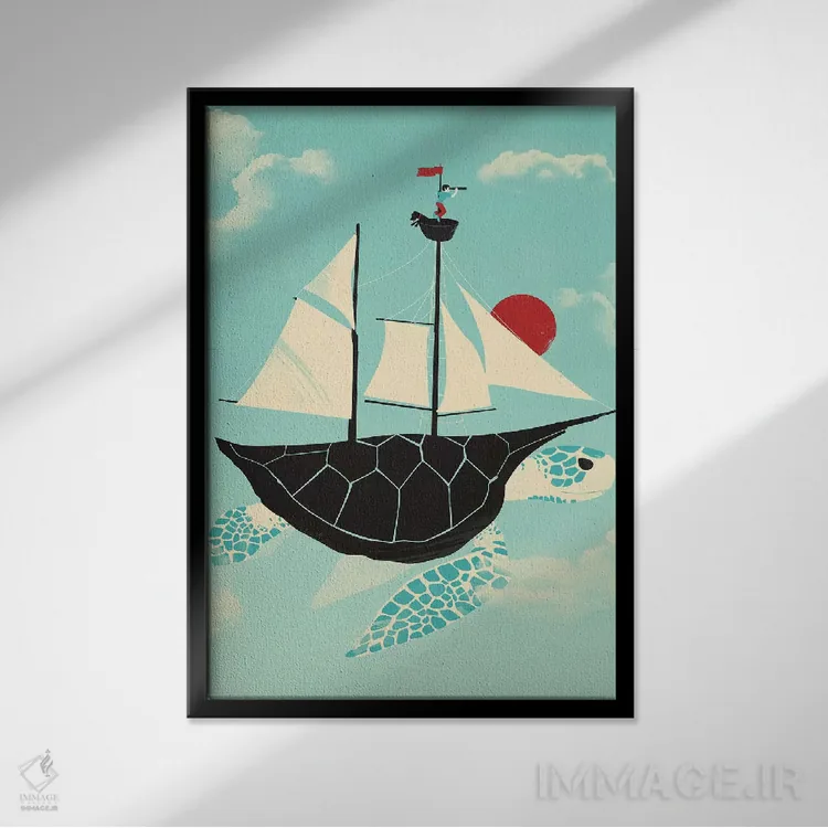 تابلو دکوراتیو شناور اثر جی فلک - نمای قابدار مشکی