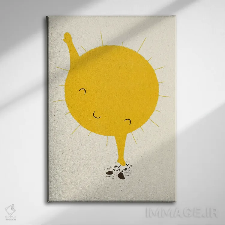 تابلو مدرن مالش شکم اثر جی فلک - نمای روبهرو روی دیوار