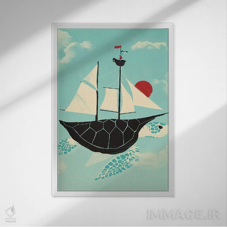 تابلو دکوراتیو شناور اثر جی فلک - نمای قابدار سفید