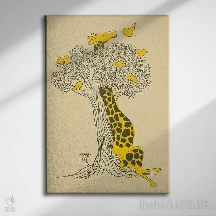 تابلو مدرن دوستان در جایگاه های بلند اثر جی فلک - نمای روبهرو روی دیوار