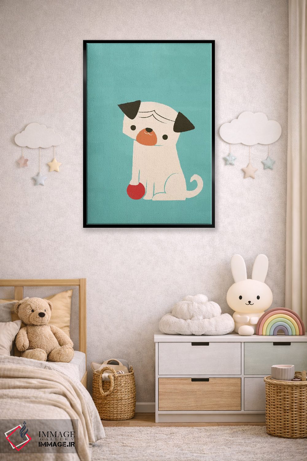 تابلو دکوراتیو توپ قرمز من اثر جی فلک - D6B