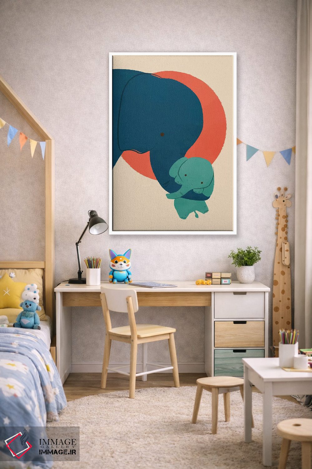 تابلو مدرن فیل بچه اثر جی فلک - D1W