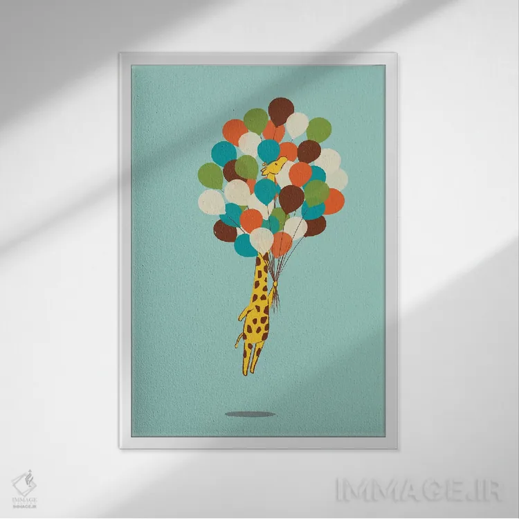 تابلو مدرن دور شدن شناور اثر جی فلک - نمای قابدار سفید