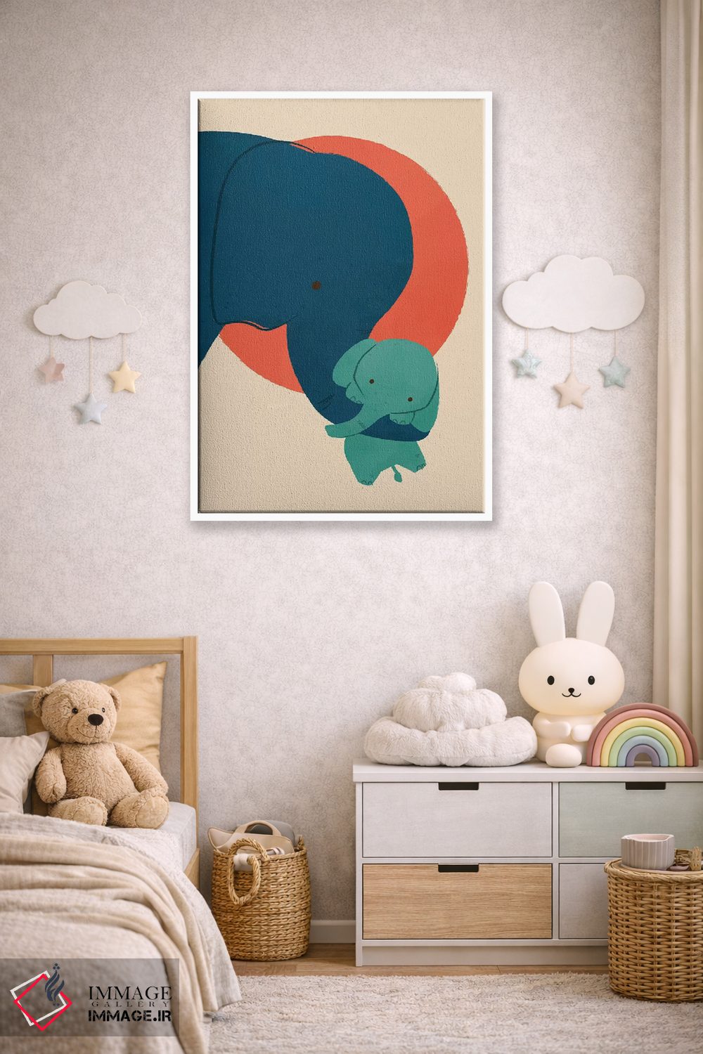 تابلو مدرن فیل بچه اثر جی فلک - D4W