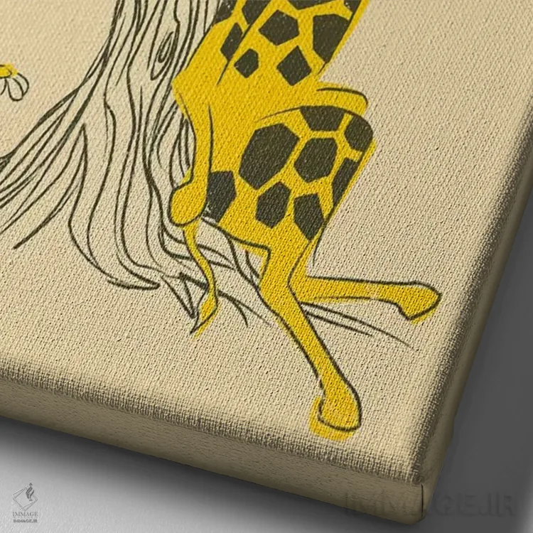 تابلو مدرن دوستان در جایگاه های بلند اثر جی فلک - نمای نزدیک بافت بوم