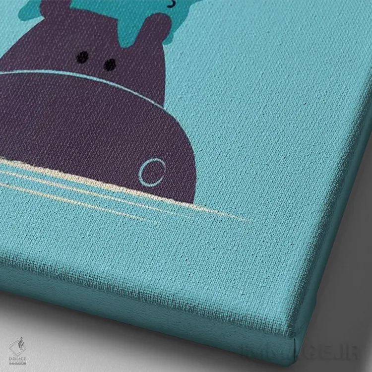 تابلو مینیمال پرنده کوچولو اثر جی فلک - نمای نزدیک بافت بوم