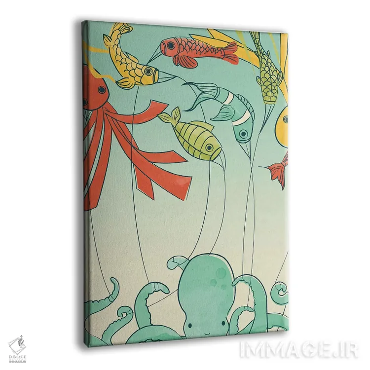 تابلو مدرن بادبادک ها اثر جی فلک - نمای پرسپکتیو محصول