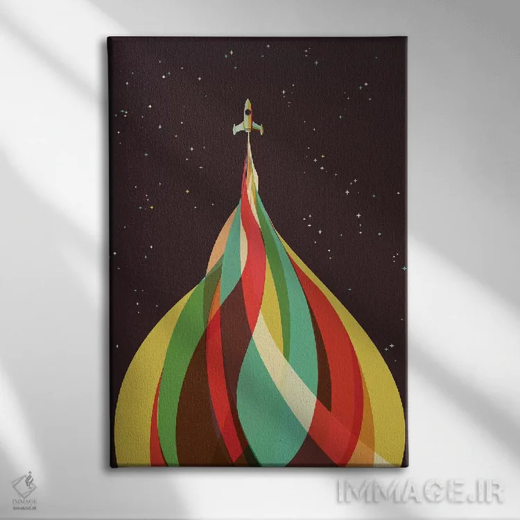 تابلو مدرن کالدئیدوسکوپ اثر جی فلک - نمای روبهرو روی دیوار