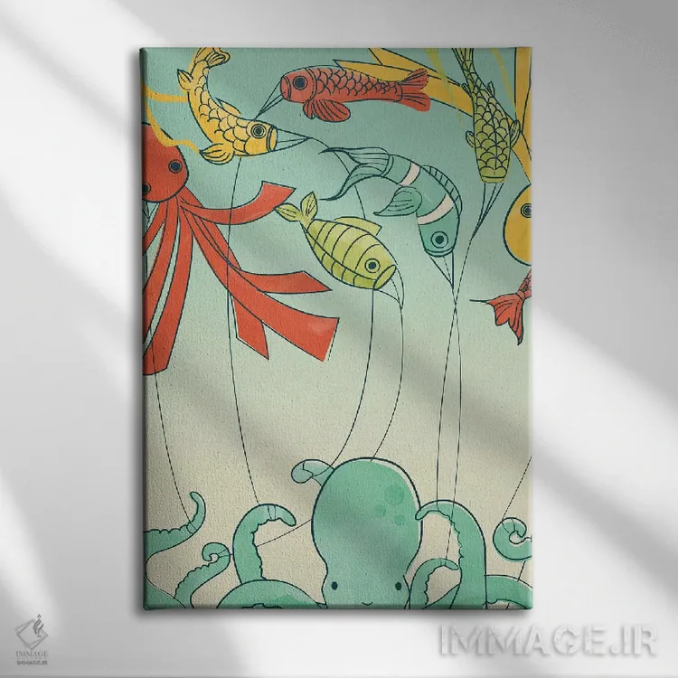 تابلو مدرن بادبادک ها اثر جی فلک - نمای روبهرو روی دیوار