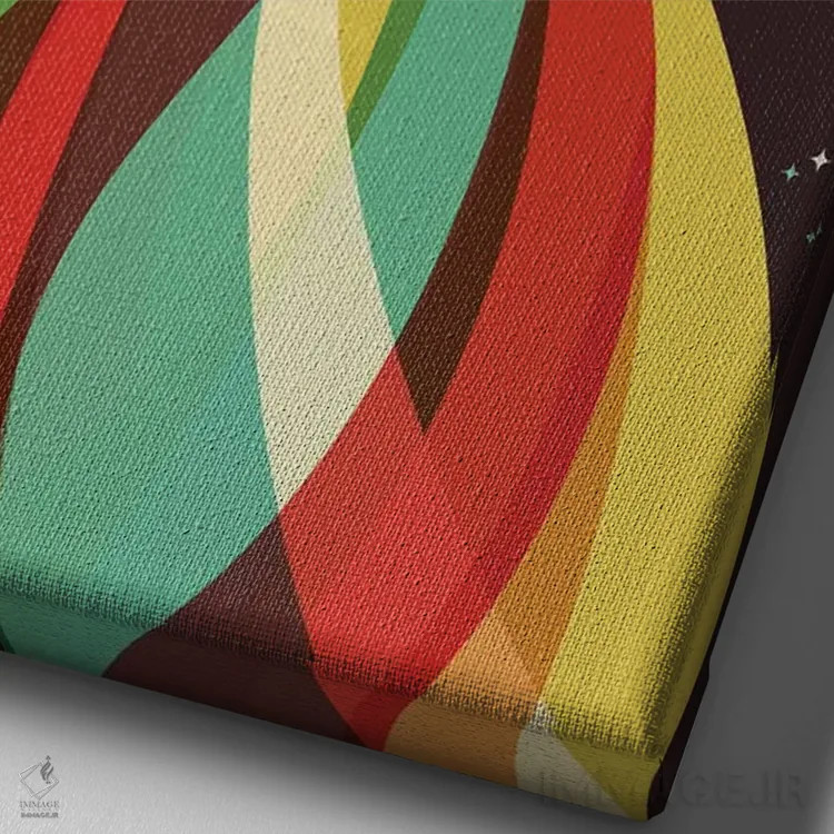 تابلو مدرن کالدئیدوسکوپ اثر جی فلک - نمای نزدیک بافت بوم