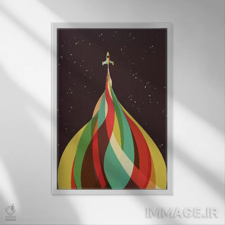 تابلو مدرن کالدئیدوسکوپ اثر جی فلک - نمای قابدار سفید