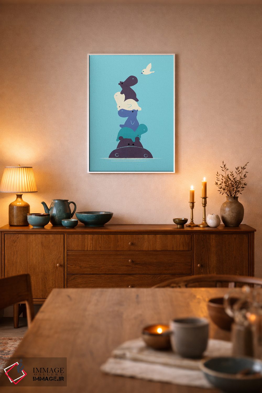 تابلو مینیمال پرنده کوچولو اثر جی فلک - D6W