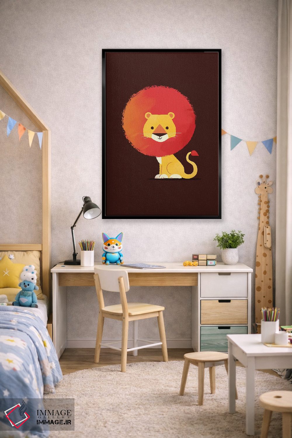 تابلو دکوراتیو شیر اثر جی فلک - D2B