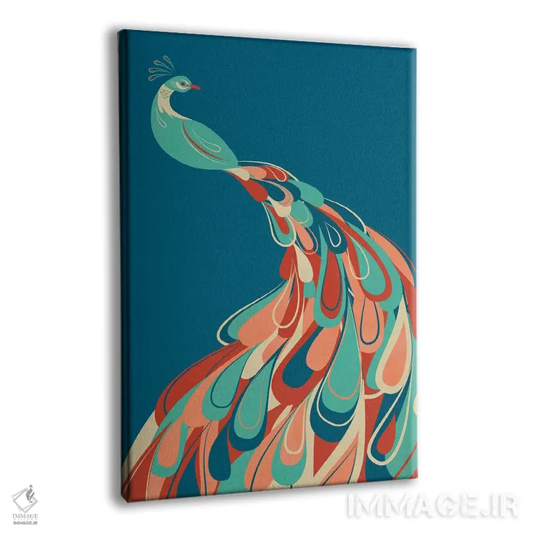 تابلو مدرن طاووس اثر جی فلک - نمای پرسپکتیو محصول
