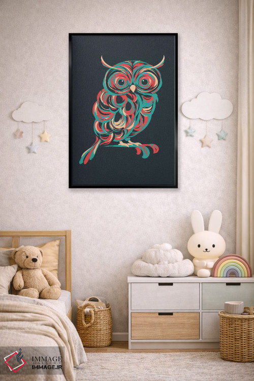 تابلو دکوراتیو جغد شب اثر جی فلک - D6B