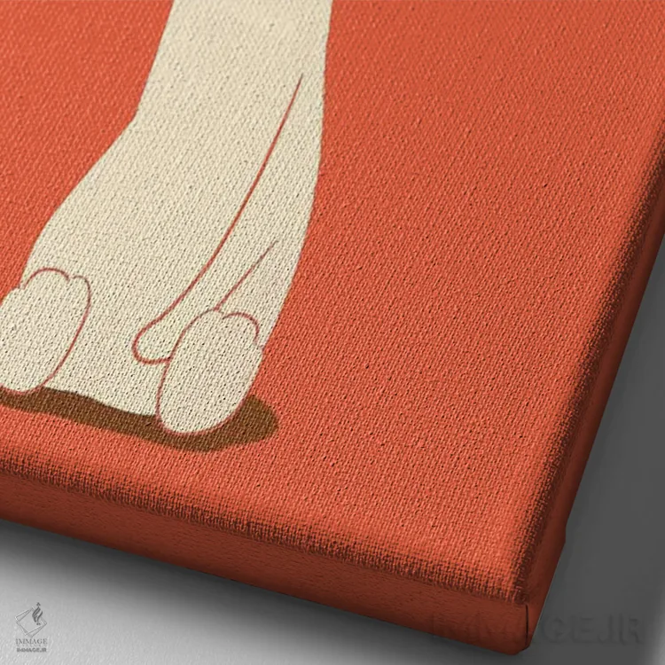 تابلو مدرن دسته گل پنگوینی اثر جی فلک - نمای نزدیک بافت بوم