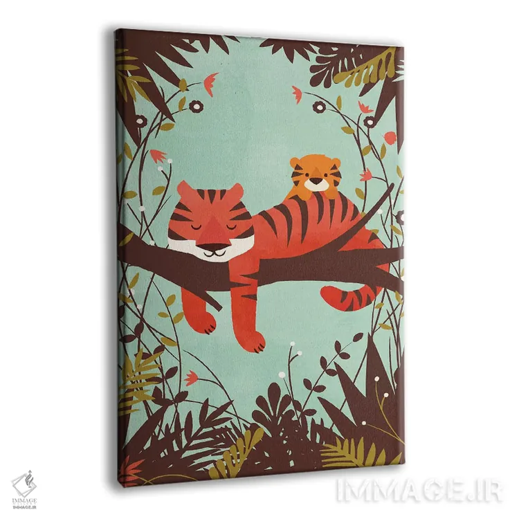 تابلو مدرن ببر خفته اثر جی فلک - نمای پرسپکتیو محصول