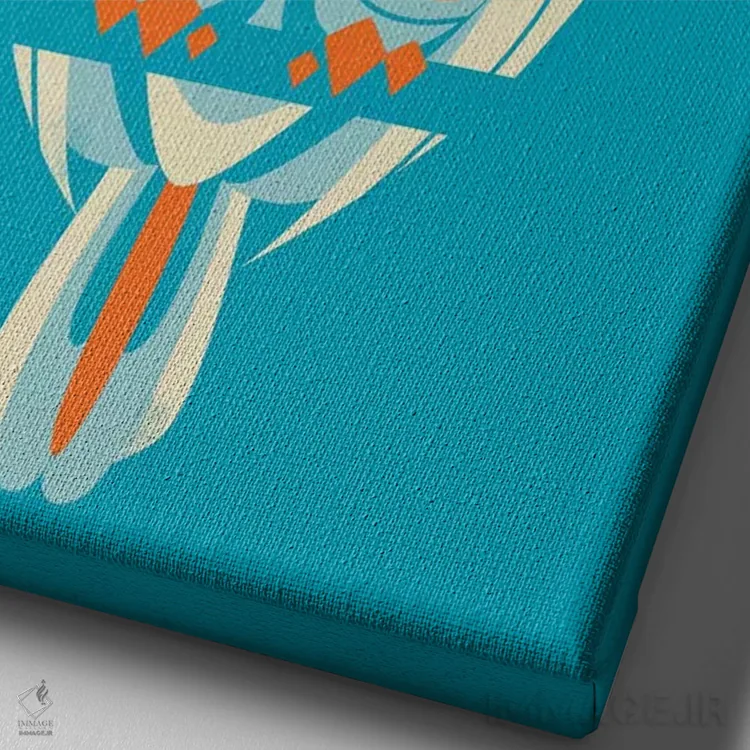 تابلو دکوراتیو چشمان قرمز اثر جی فلک - نمای نزدیک بافت بوم