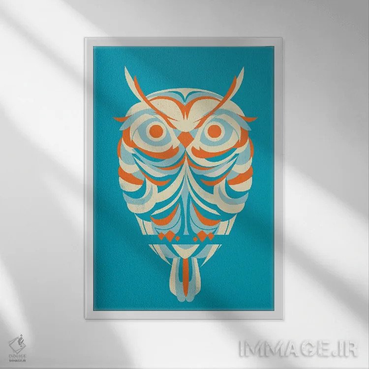 تابلو دکوراتیو چشمان قرمز اثر جی فلک - نمای قابدار سفید