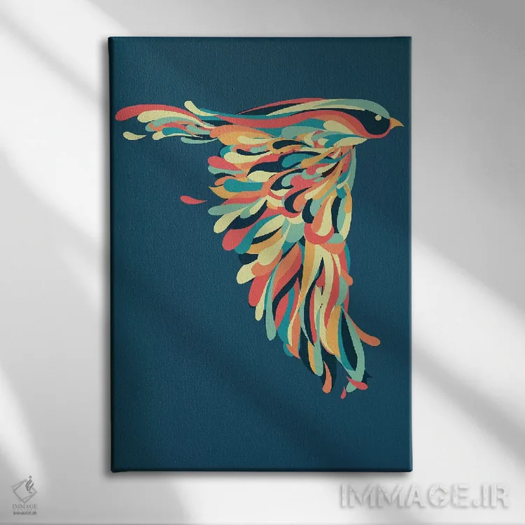 تابلو دکوراتیو ضربه رو به پایین اثر جی فلک - نمای روبهرو روی دیوار