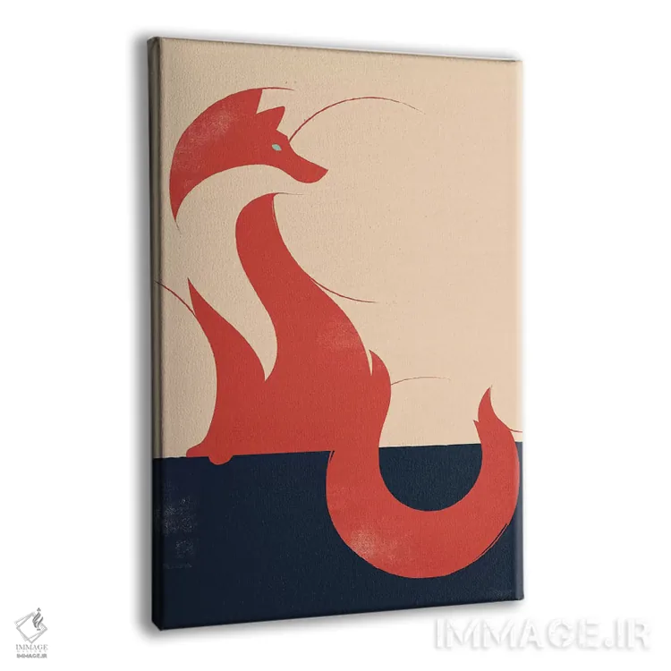 تابلو مدرن روباه اثر جی فلک - نمای پرسپکتیو محصول