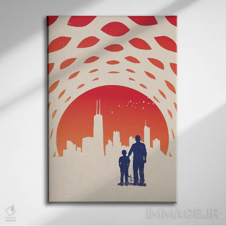 تابلو مدرن خط افق اثر جی فلک - نمای روبهرو روی دیوار