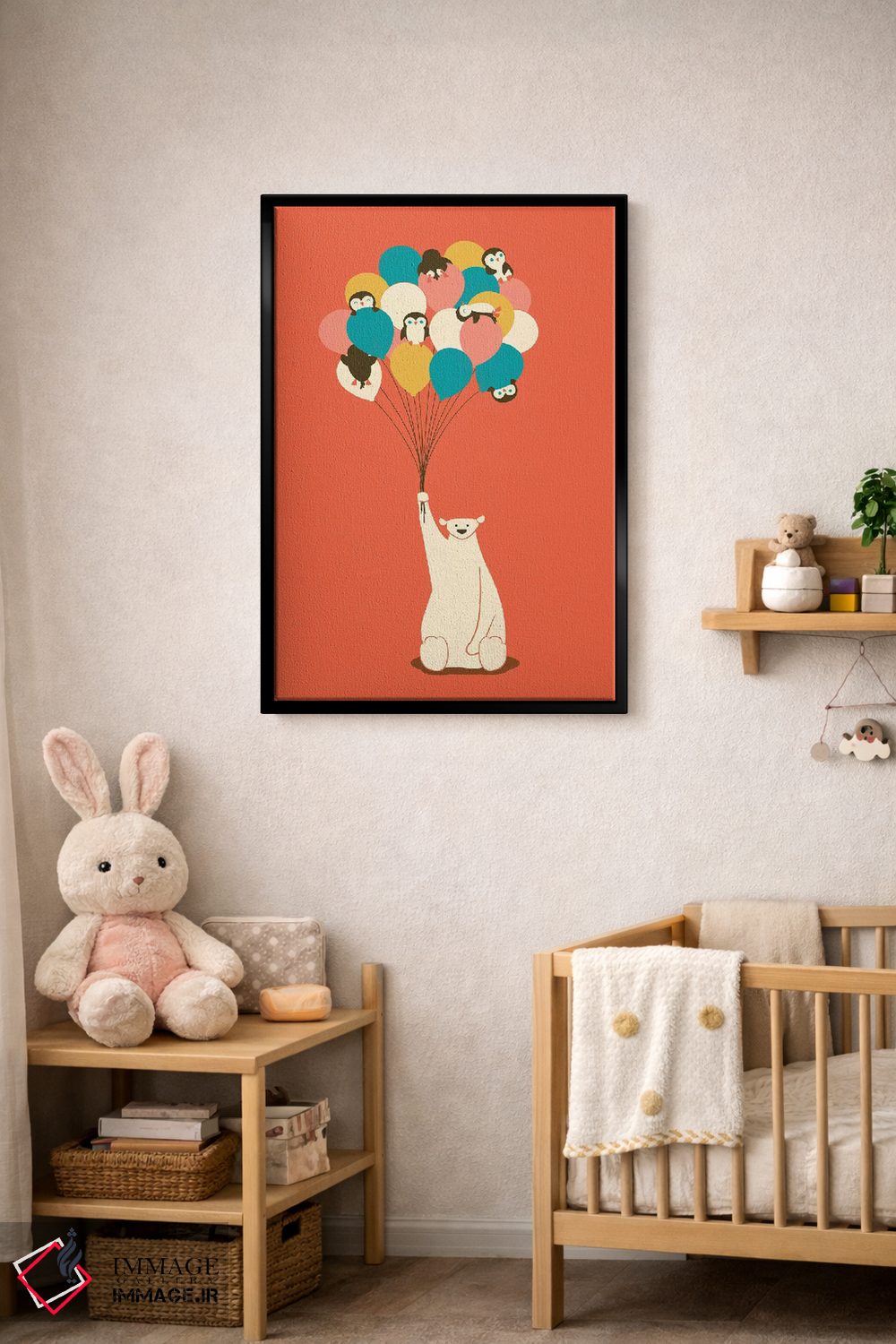 تابلو مدرن دسته گل پنگوینی اثر جی فلک - D4B