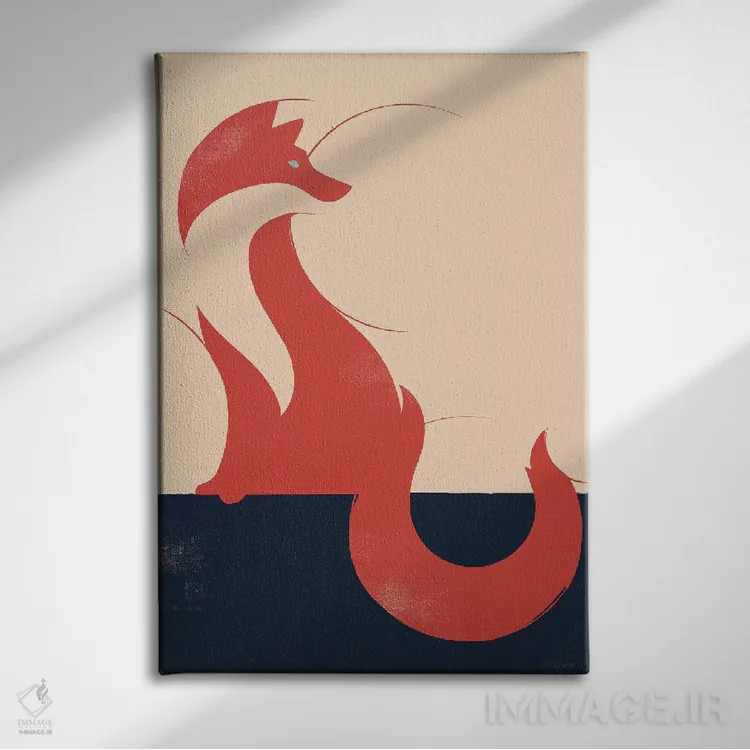 تابلو مدرن روباه اثر جی فلک - نمای روبهرو روی دیوار
