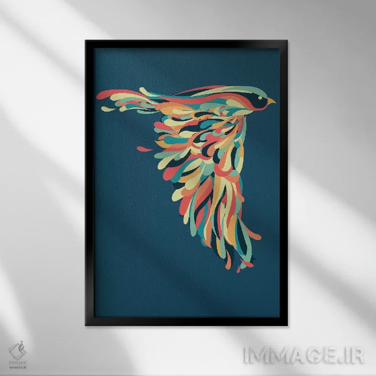 تابلو دکوراتیو ضربه رو به پایین اثر جی فلک - نمای قابدار مشکی