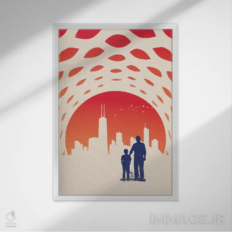 تابلو مدرن خط افق اثر جی فلک - نمای قابدار سفید