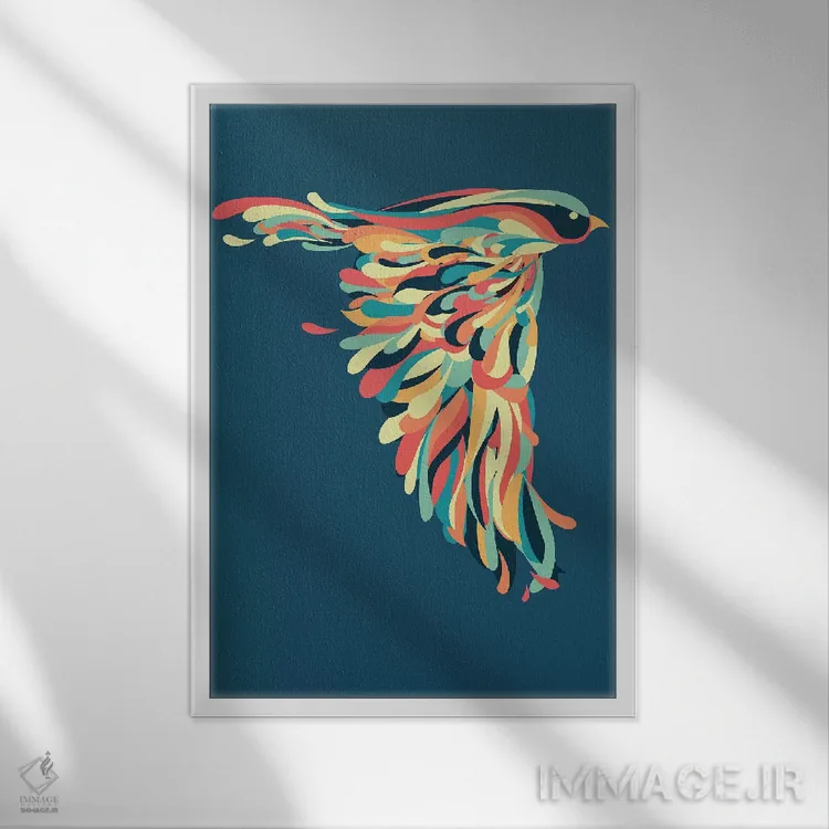 تابلو دکوراتیو ضربه رو به پایین اثر جی فلک - نمای قابدار سفید