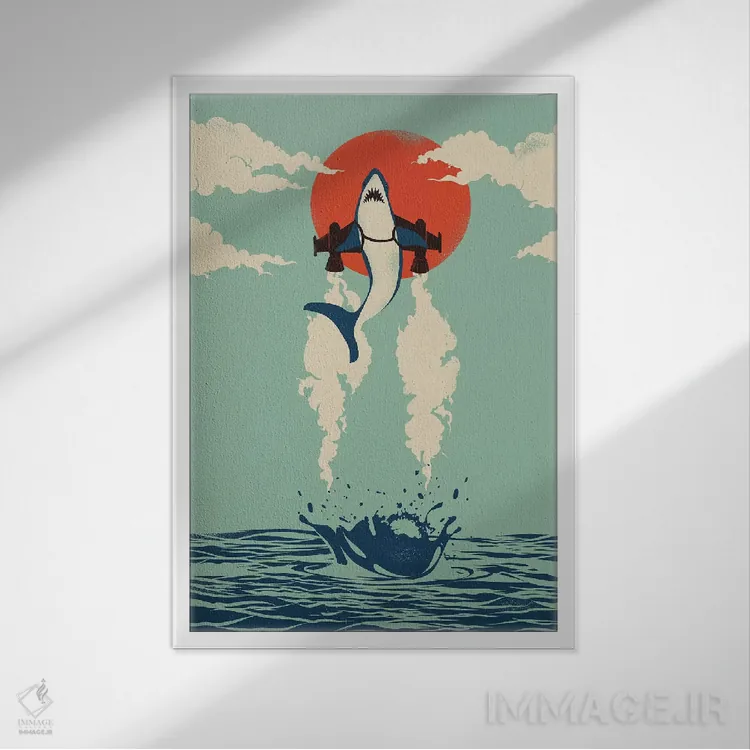 تابلو مدرن بالاتر از عمق اثر جی فلک - نمای قابدار سفید