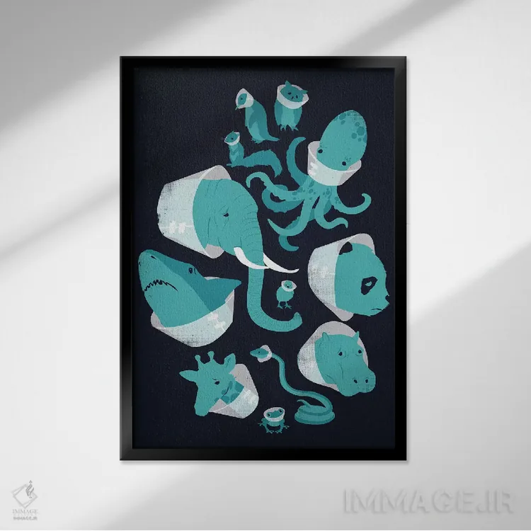 تابلو دکوراتیو قیف های شرم اثر جی فلک - نمای قابدار مشکی