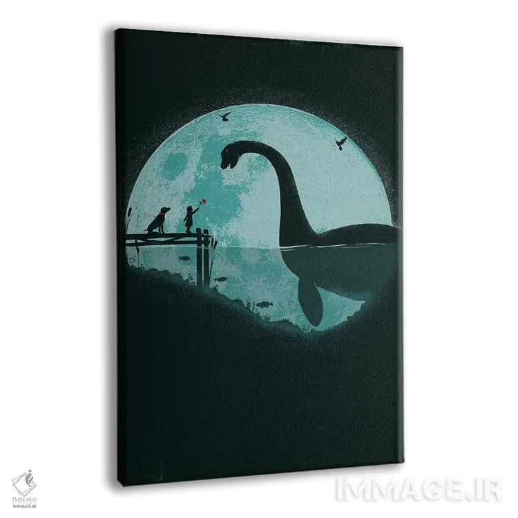 تابلو دکوراتیو برخورد زیر مهتاب آبی اثر جی فلک - نمای پرسپکتیو محصول