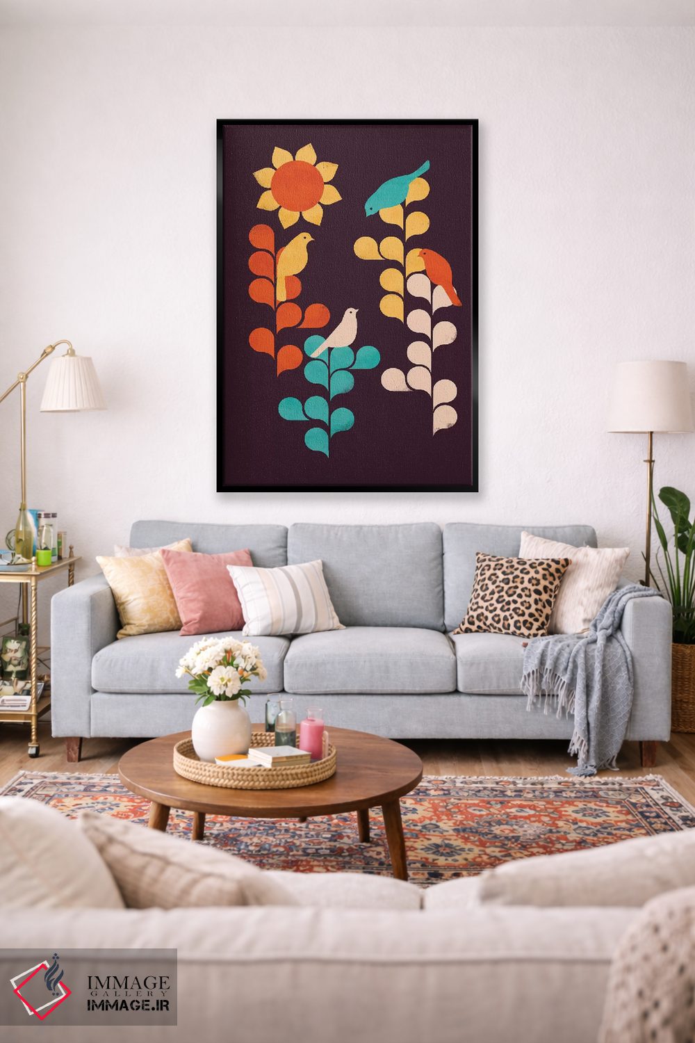 تابلو دکوراتیو گل آفتابگردان اثر جی فلک - D2B