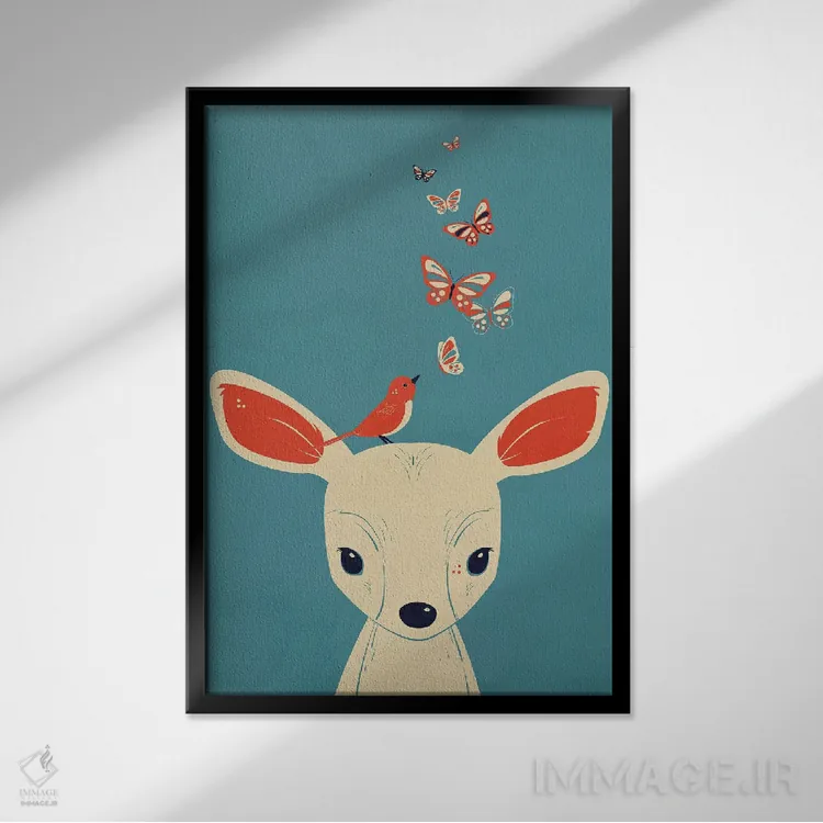 تابلو دکوراتیو پر زدن اثر جی فلک - نمای قابدار مشکی