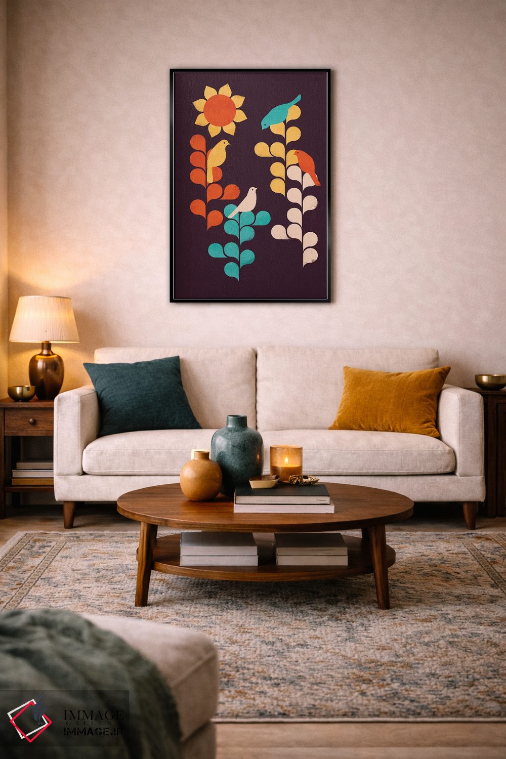 تابلو دکوراتیو گل آفتابگردان اثر جی فلک - D5B