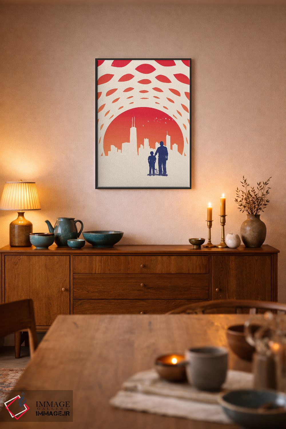 تابلو مدرن خط افق اثر جی فلک - D6B