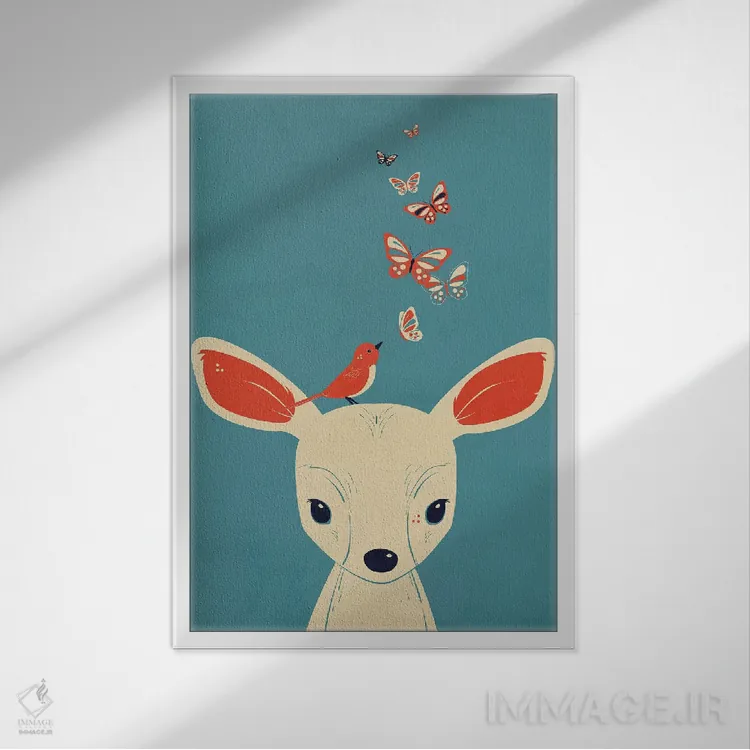 تابلو دکوراتیو پر زدن اثر جی فلک - نمای قابدار سفید